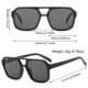 Gafas de sol cuadradas UV400 estilo aviador montura grande negras - imagen 5