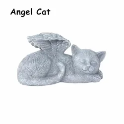 Estatua de Resina Ángel para Jardín – Perro y Gato, ideal pescadores