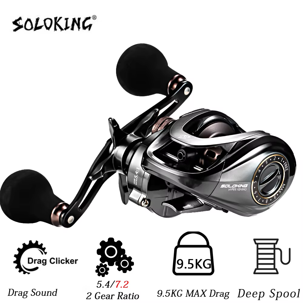 Carrete Baitcasting HIAW200 – Arrastre 9,5kg y 11+1 rodamientos - imagen 3