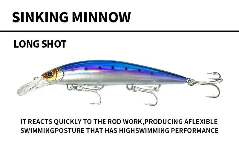 Señuelo de pesca AJLURES 110mm vista lateral