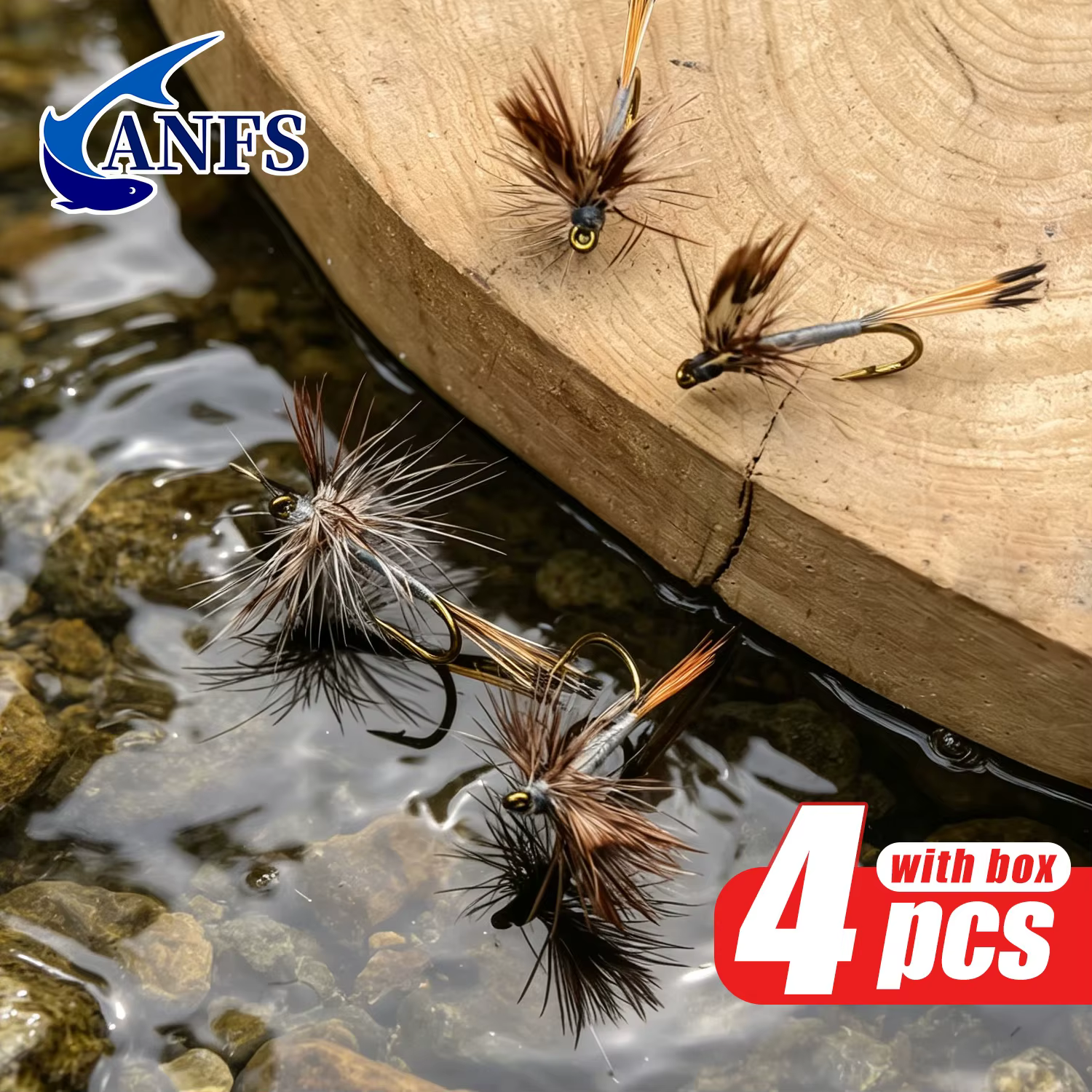 Moscas Secas Adams ANFS para Trucha – Set de 4