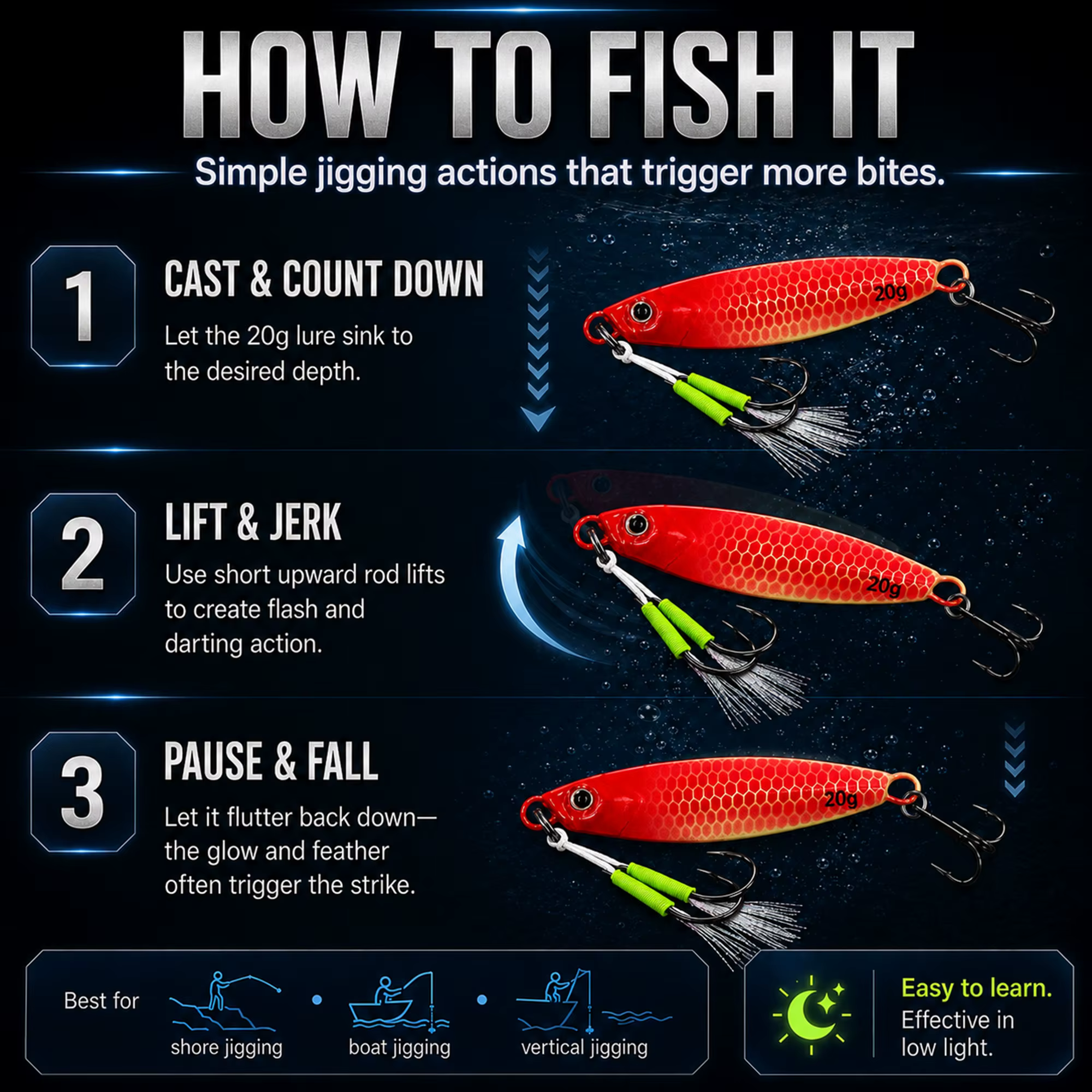 Jig luminoso 9KM para pesca lenta en agua salada - imagen 2