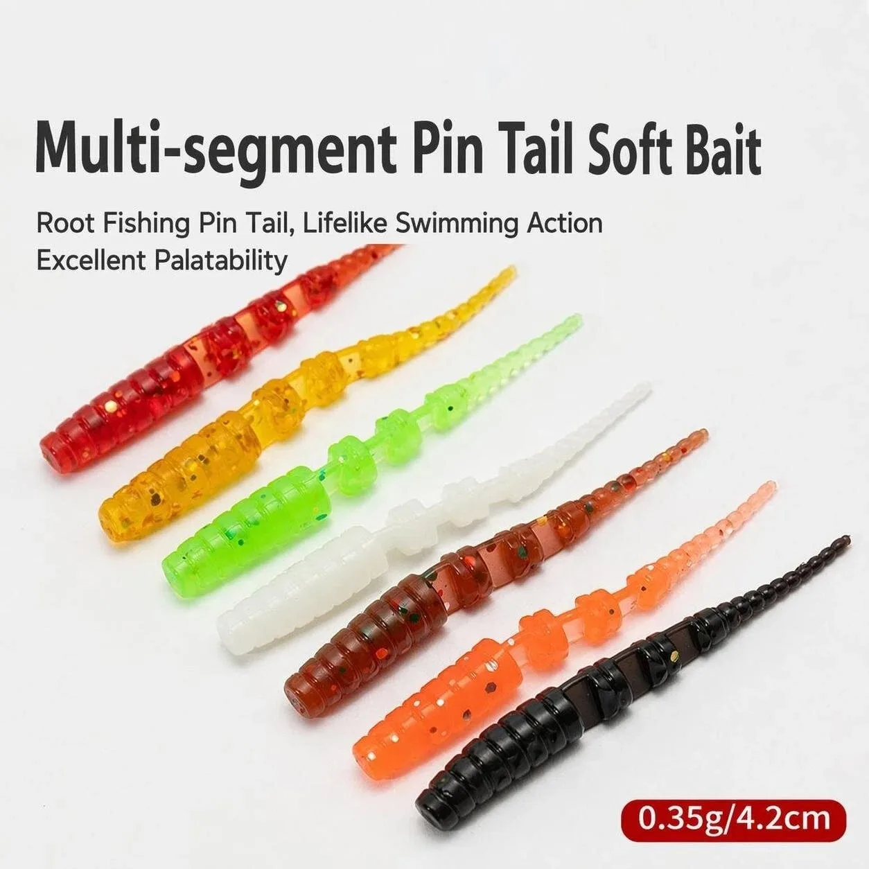 Vinilos con cola fina y purpurina, gusano segmentado para pesca - imagen 3