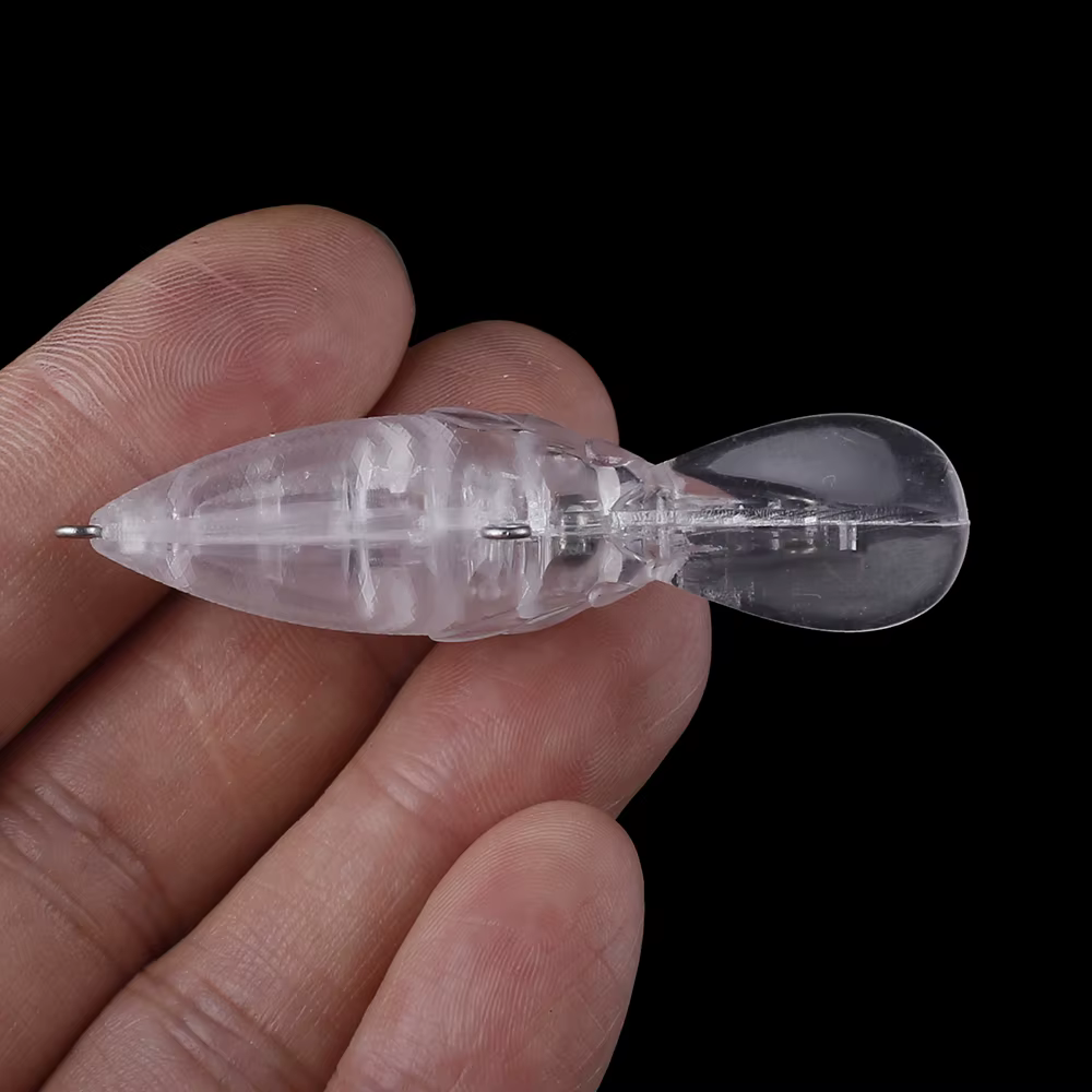 Chan'sHuang Mini Crankbait flotante - Cebo blanco sin pintar - imagen 4