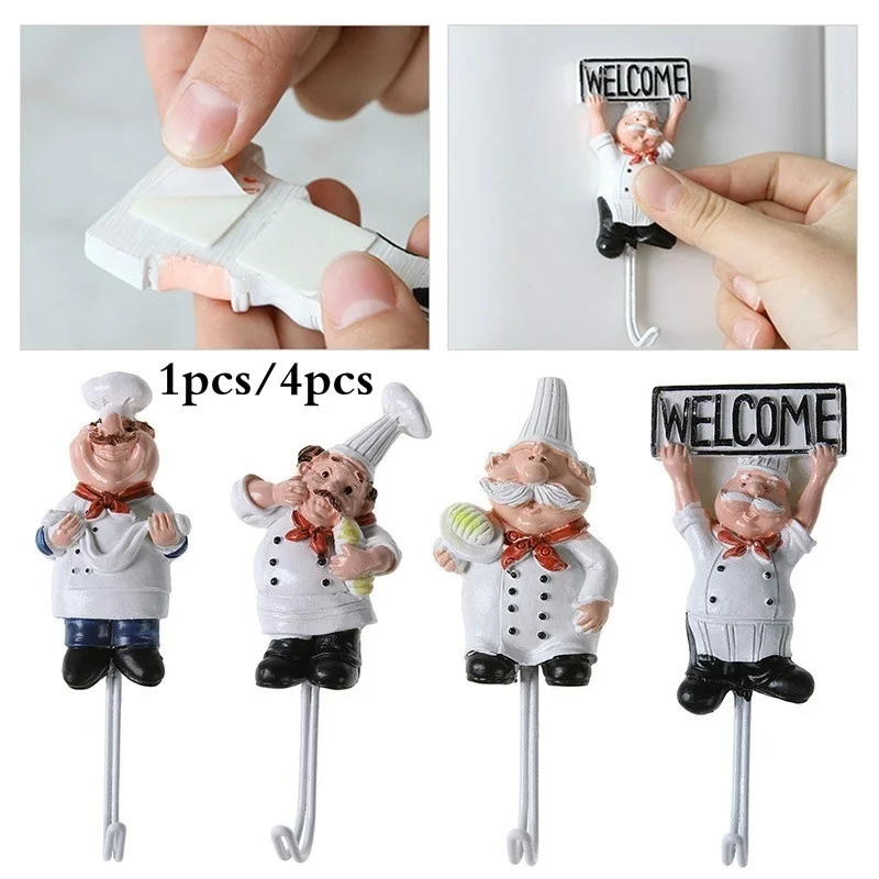Ganchos de cocina creativa Chef – Estante colgador para utensilios