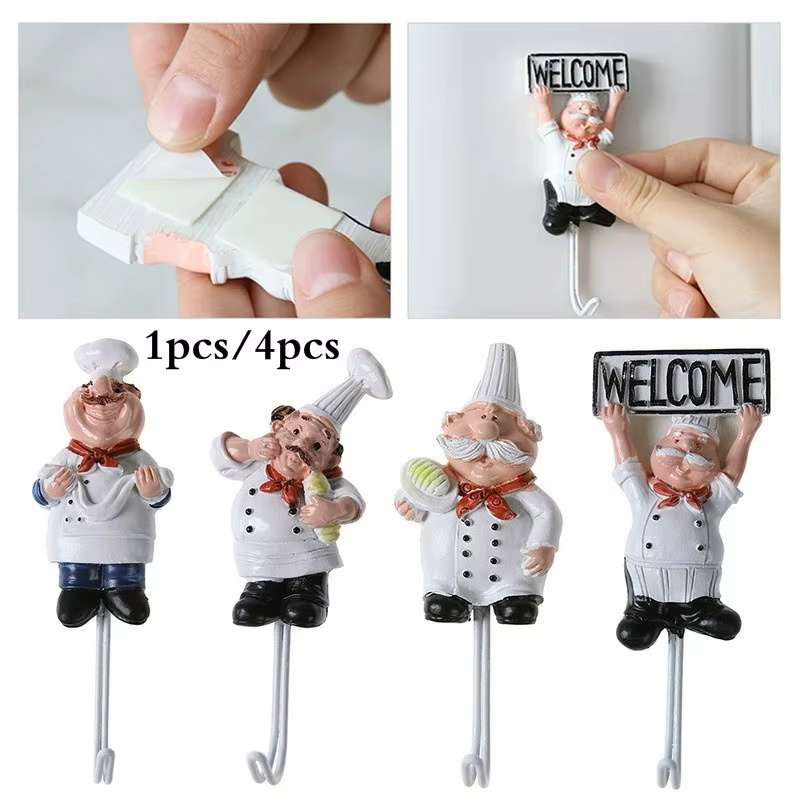 Ganchos de cocina creativa Chef – Estante colgador para utensilios