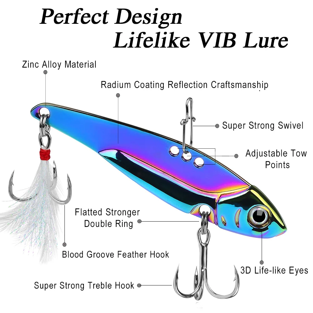 PROBEROS Señuelo VIB de zinc con vibración, ojos tridimensionales - imagen 3