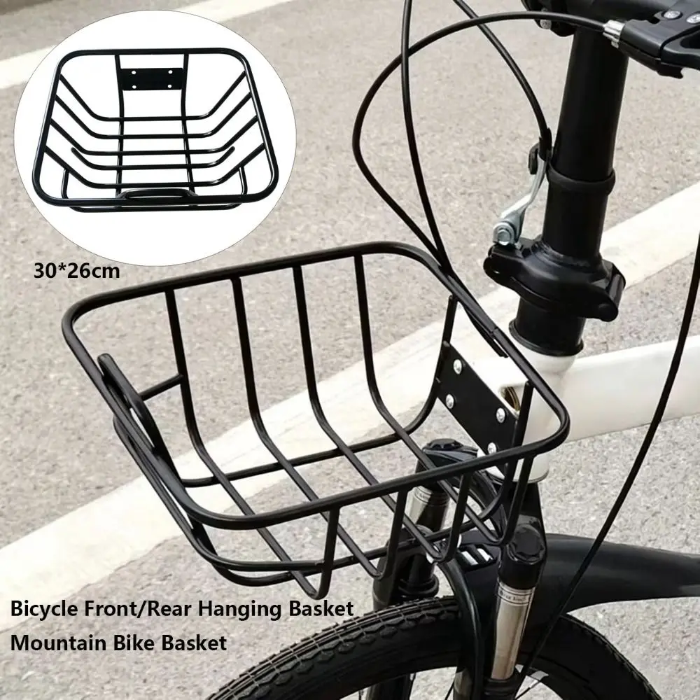 Cesta trasera fija de metal para bicicleta de montaña negra - imagen 5