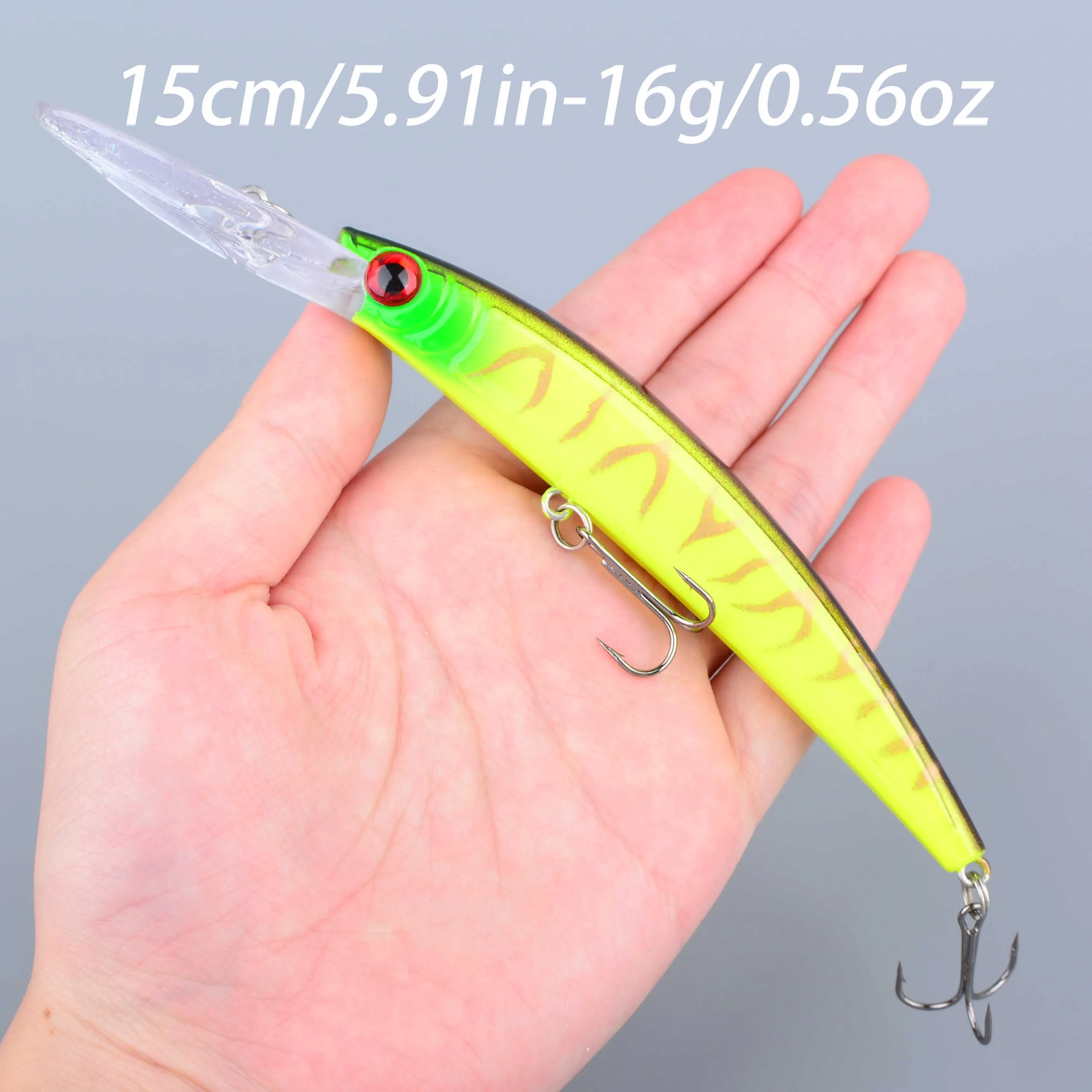 Wobbler minnow flotante grande para lucio, bass y curricán - imagen 2