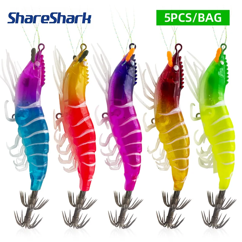 ShareShark señuelo de camarón luminoso jig para agua salada - imagen 2