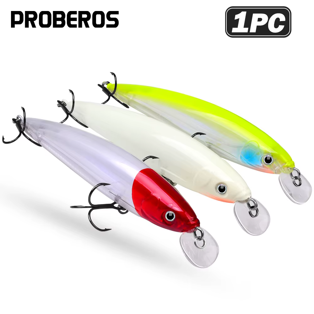 Señuelo flotante biónico PROBEROS minnow con anzuelo triple superficie - imagen 3