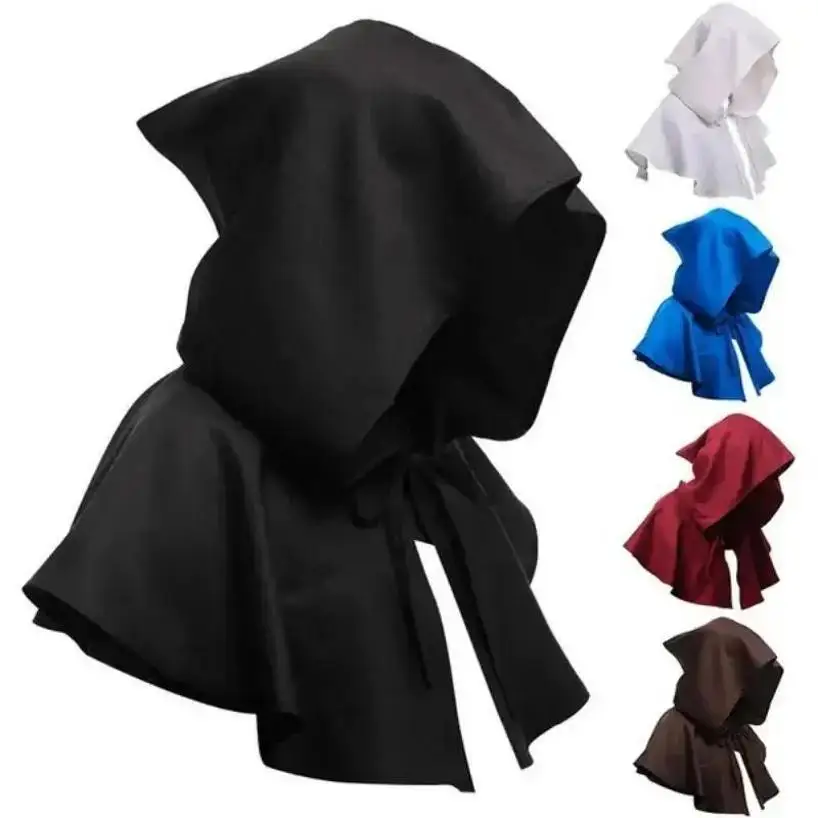 Disfraz bruja medieval unisex con capa y gorro para Halloween