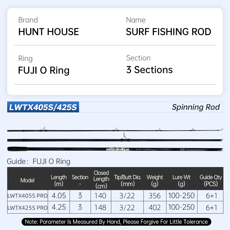 Hunthouse Caña Pescar Spinning 4,05m – Fibra de Carbono Acción Media - imagen 4