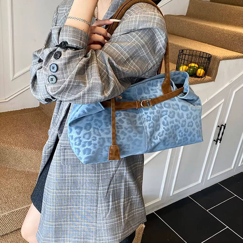 Bolso pesca estampado leopardo PU versátil gran capacidad - imagen 3