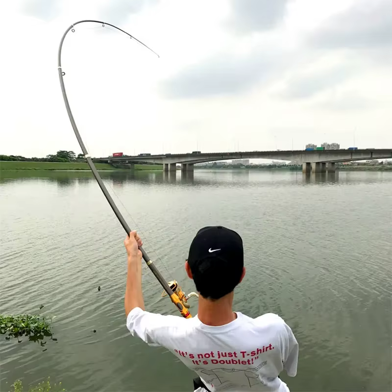 Caña telescópica carbono 2,1-3,6m – Tiro lejano para peces grandes - imagen 2