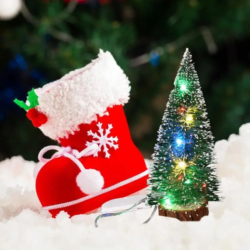 Árbol de Navidad artificial con luces LED para escritorio - imagen 3