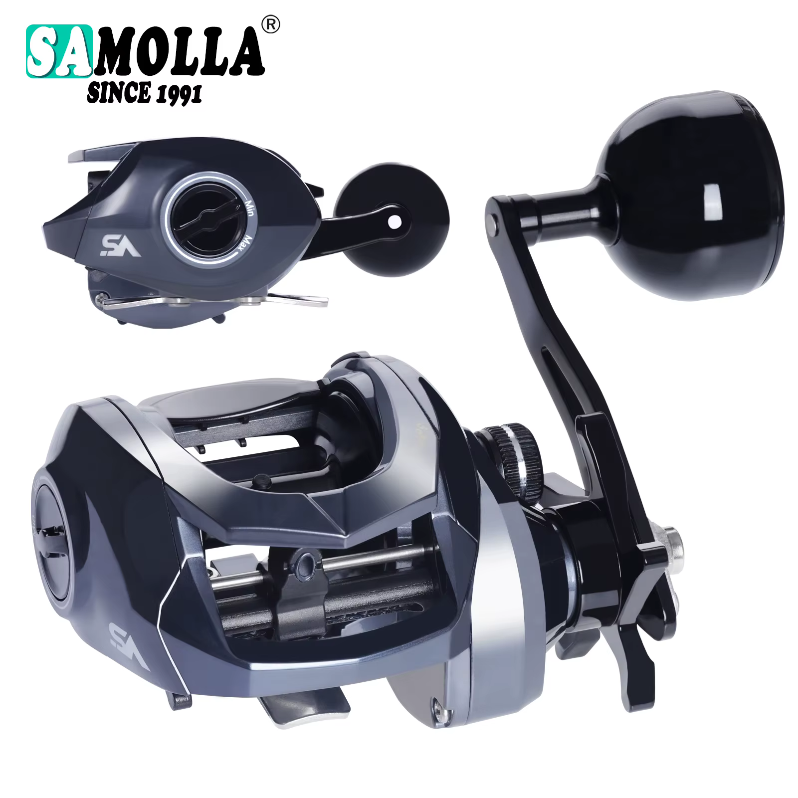 Samolla Carrete Baitcasting Marino Impermeable 6.3:1 15 kg Arrastre - imagen 2