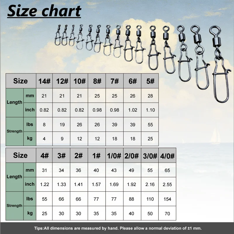 Girelles con clip Interlock Snap para pesca agua dulce y salada - imagen 2