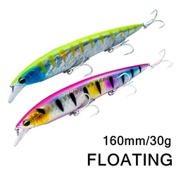 Jerkbait flotante cara plana para Lucio y Atún en agua salada