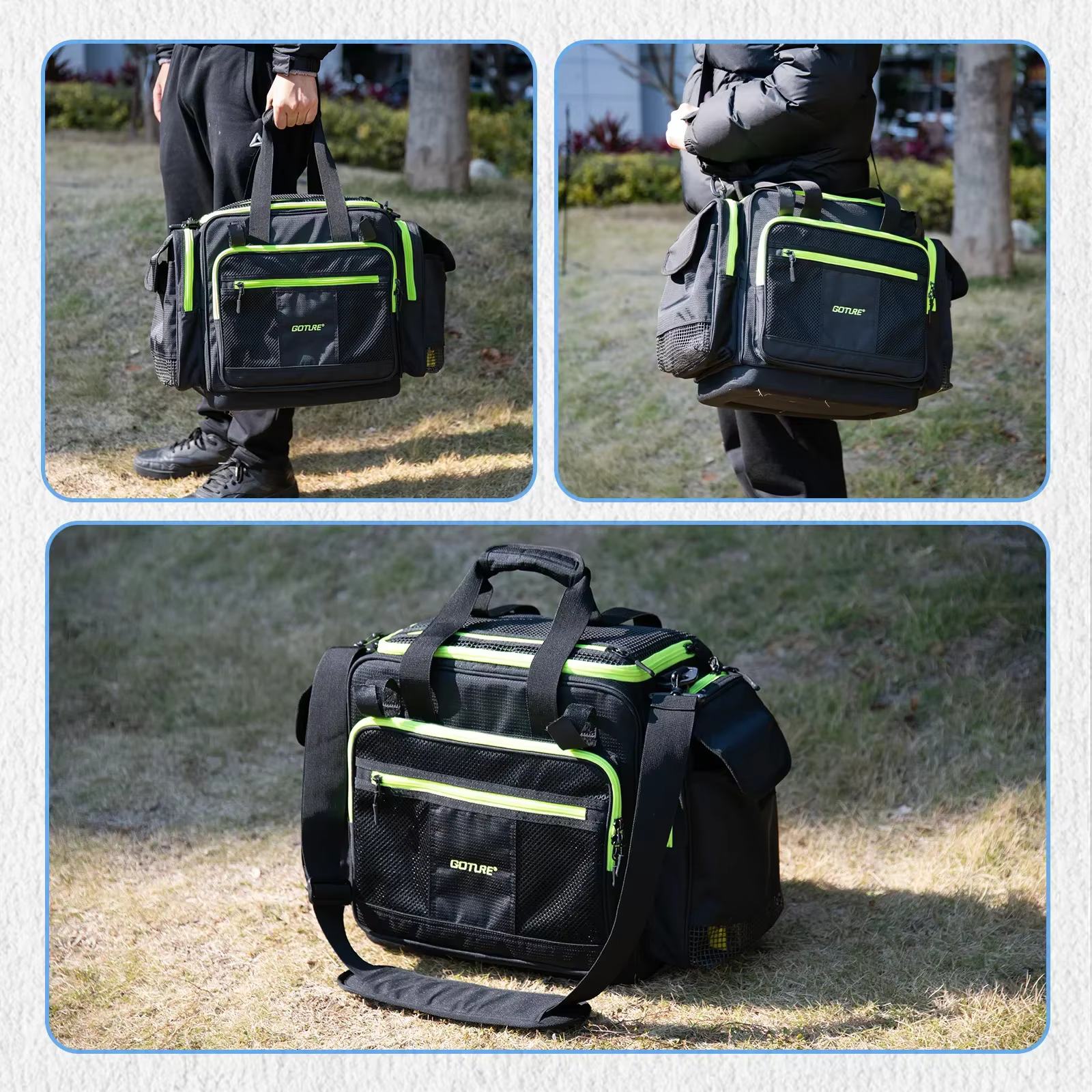 Bolsa de pesca Goture cerrada y lista para llevar