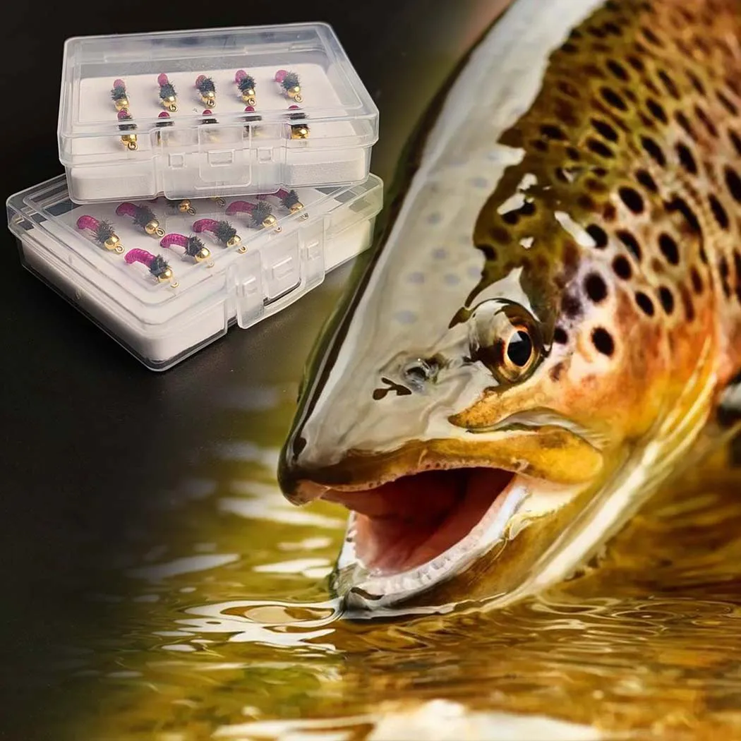 Ninfas artificiales con cabeza de latón para trucha y black bass - imagen 4