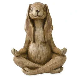 Figura Decorativa Zen Conejo Meditante para Jardín y Bonsái