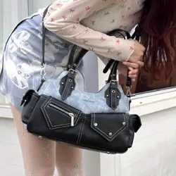 Bolso bandolera vaquero Y2K para mujer, gran capacidad