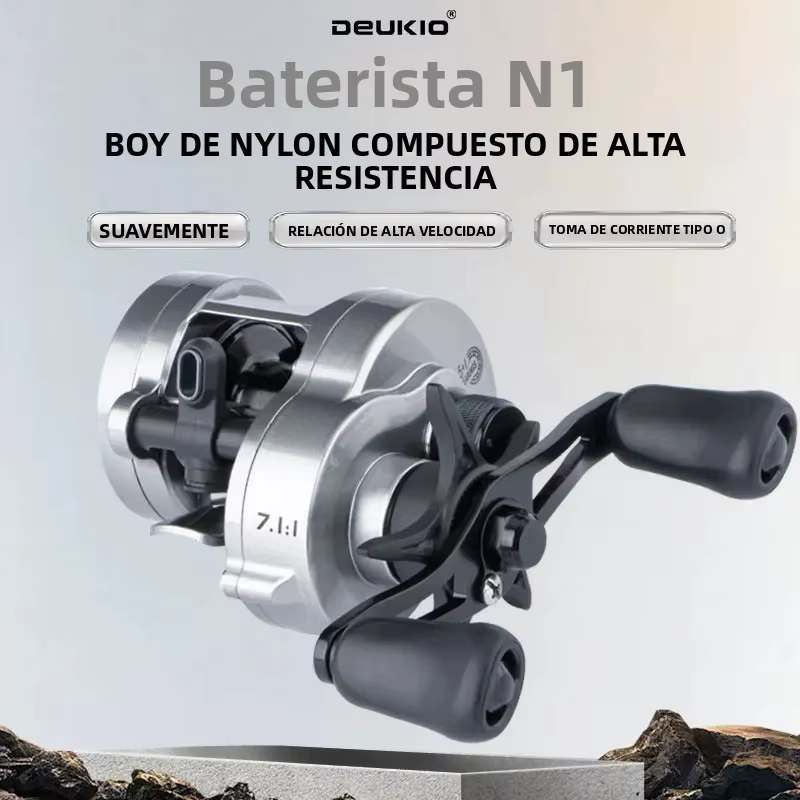 Carrete de pesca DEUKIO con freno y manivela de aluminio - imagen 4