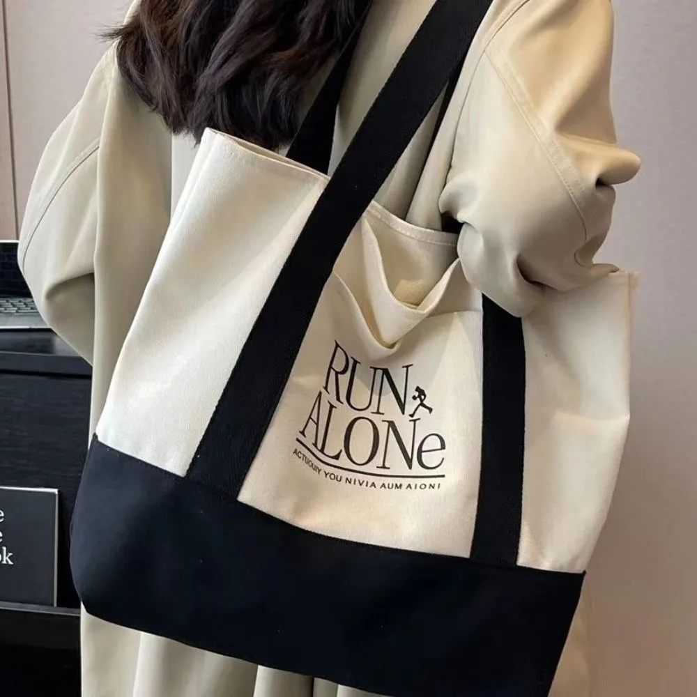 Bolsa tote de lona reforzada gran capacidad, bolso casual mujer - imagen 3