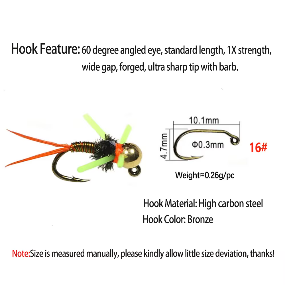 ICERIO Plantilla Ninfa Jig Head – Pierna de goma hundimiento rápido trucha - imagen 3