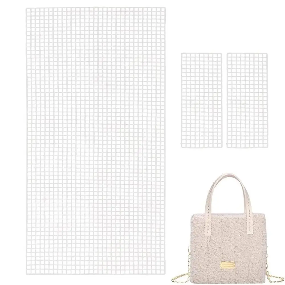 Malla plástica blanca para bolsos y proyectos de ganchillo tipo alfombra - imagen 5