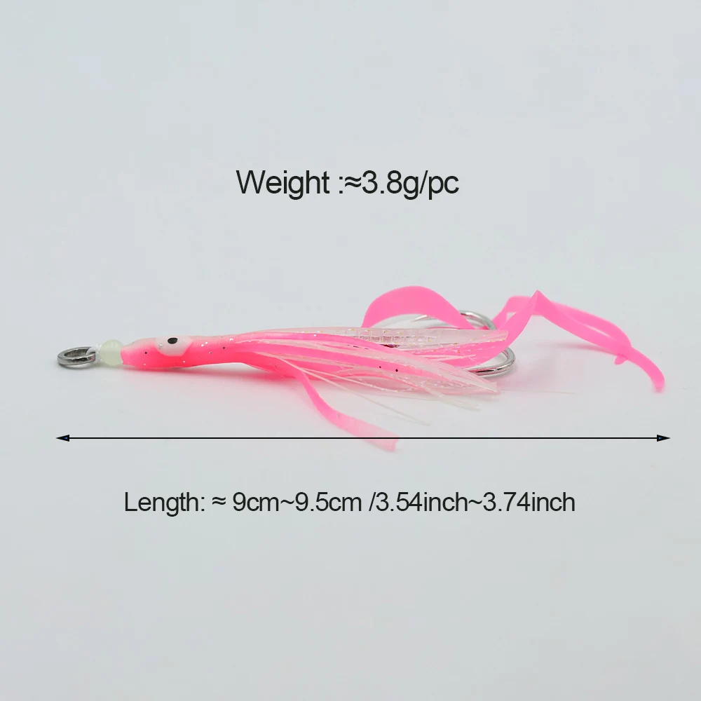 ICERIO señuelo calamar con falda UV luminoso para jigging y salada - imagen 5