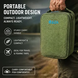 Bolsa de pesca Oxford portátil compacta para equipo y carretes