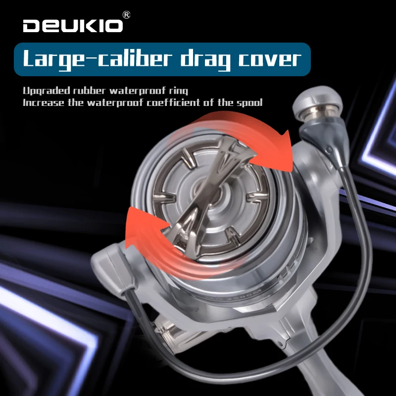 Carrete DEUKIO en uso de pesca