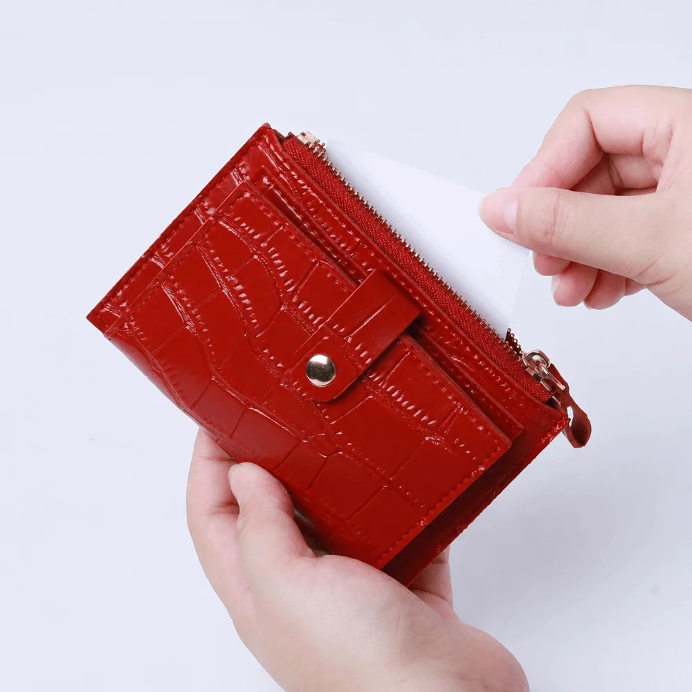 Cartera ultrafina de PU para mujer, con ranuras y monedero - imagen 3