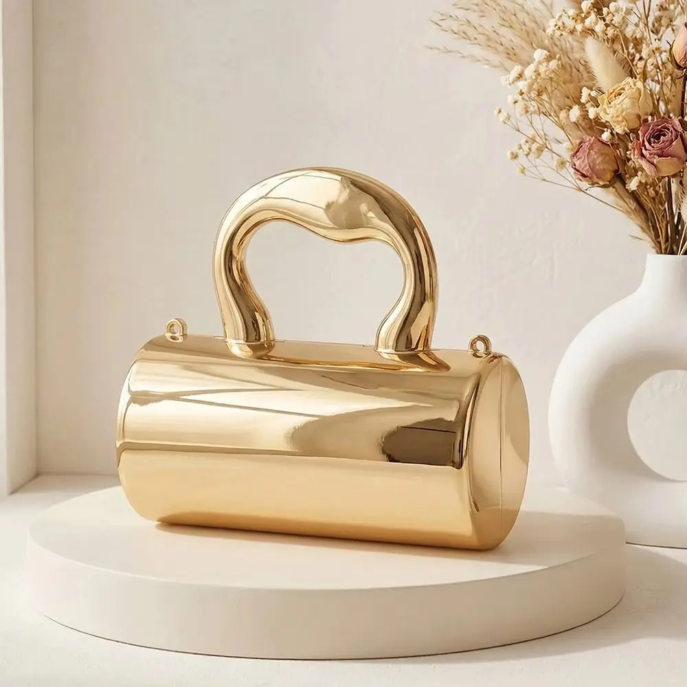 Mini bolso de mano dorado brillante de fiesta para mujer - imagen 4