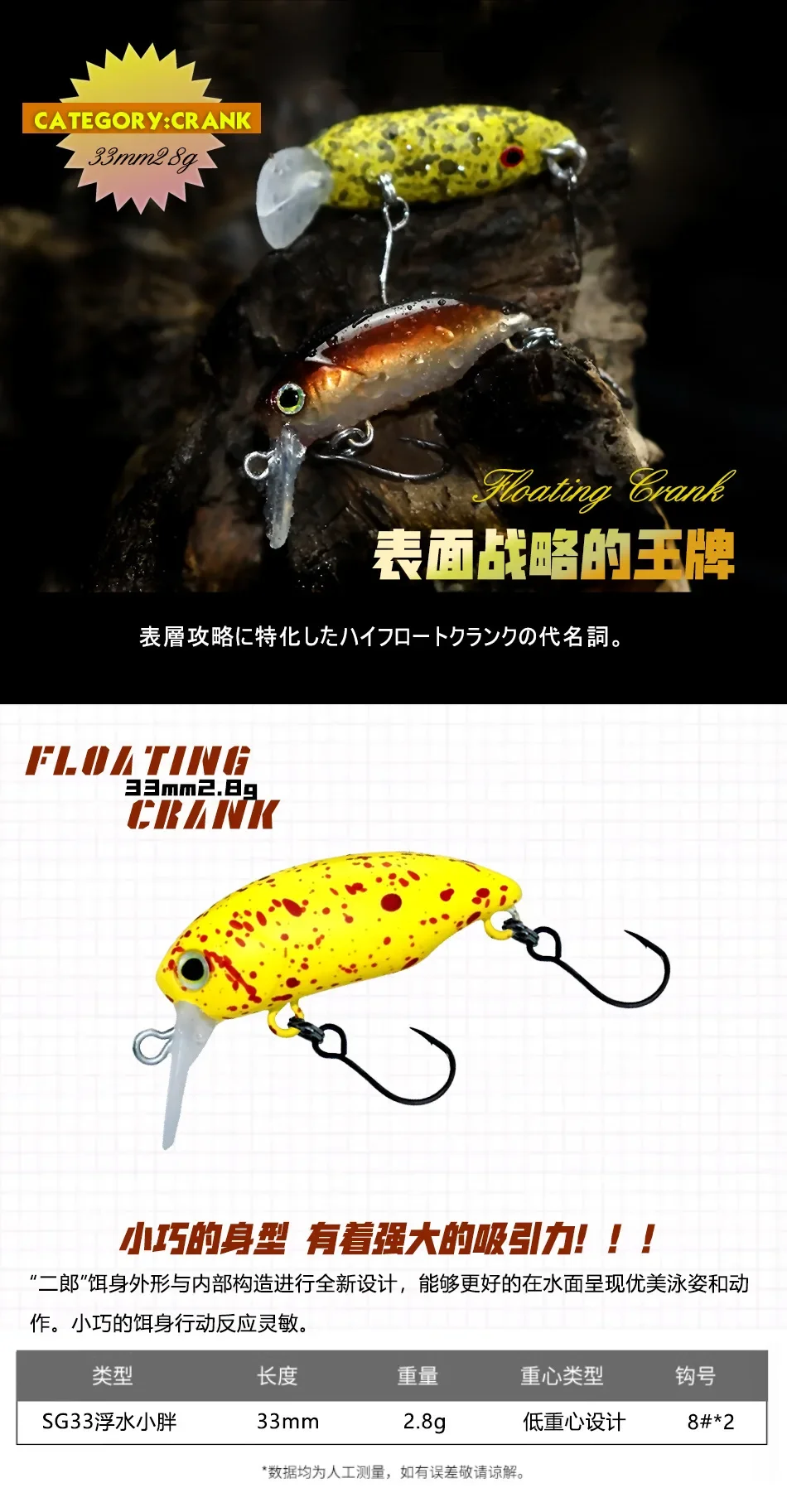 Detalle del mini crankbait MUKUN