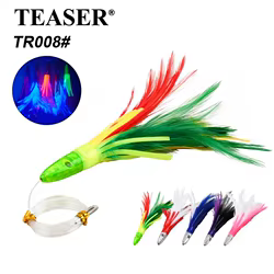 TEASER TR008 Señuelo de arrastre con plumas para pesca marítima