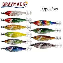 Jig de calamar luminoso para pesca marina con anzuelo