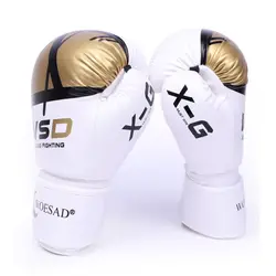 Guantes de boxeo transpirables de piel sintética PU, ajustables