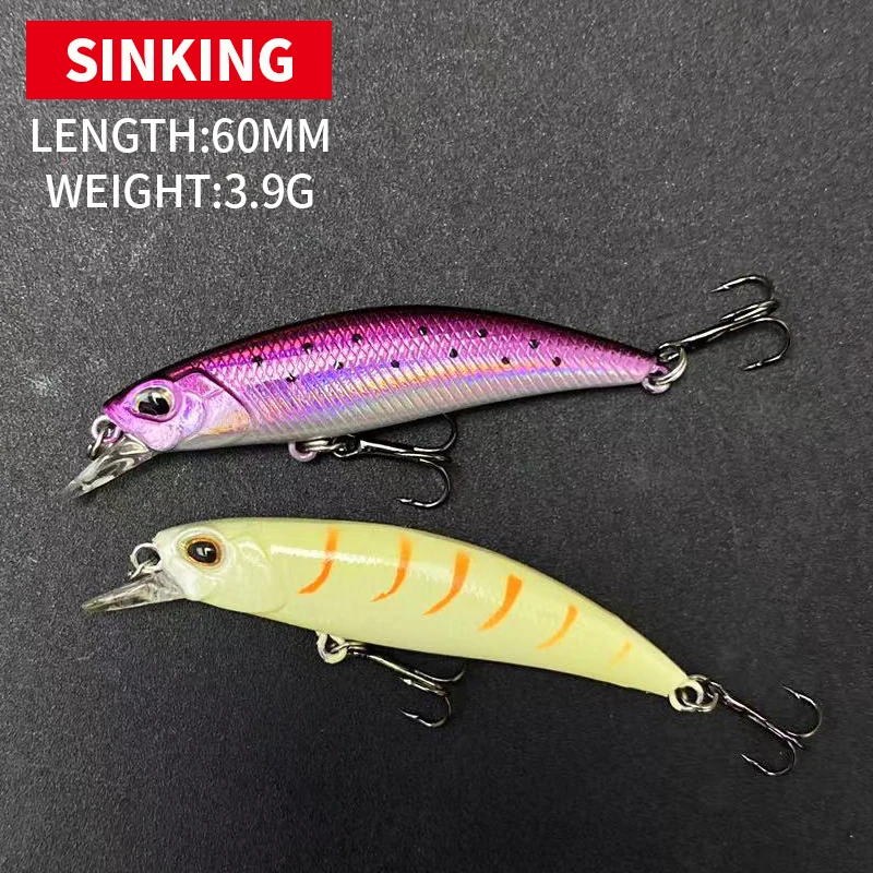 Señuelo artificial duro 4g 60mm Jerkbait Minnow vista lateral