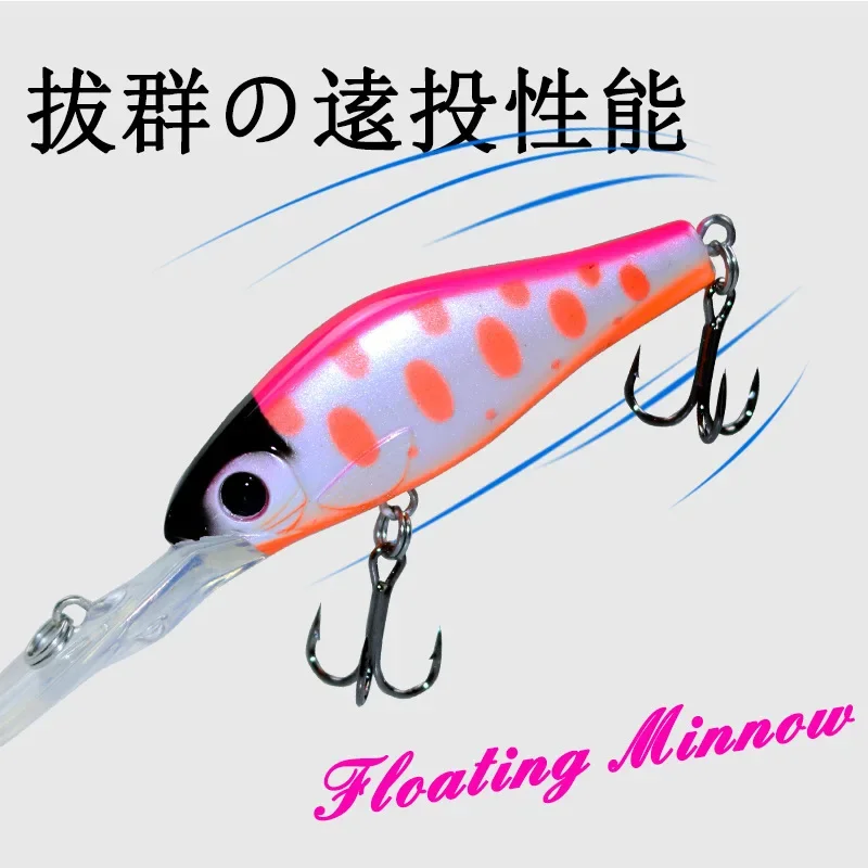 Wobbler flotante mini pececillo SwimBait de lengua larga para trucha - imagen 3