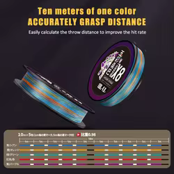 ZUKIBO Sedal Multifilamento trenzado 8 hebras – 1000m Multicolor