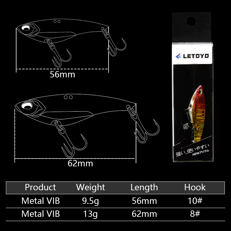 LETOYO Señuelo VIB Metálico 9.5g – Para Lucio, Perca y Lubina - imagen 4