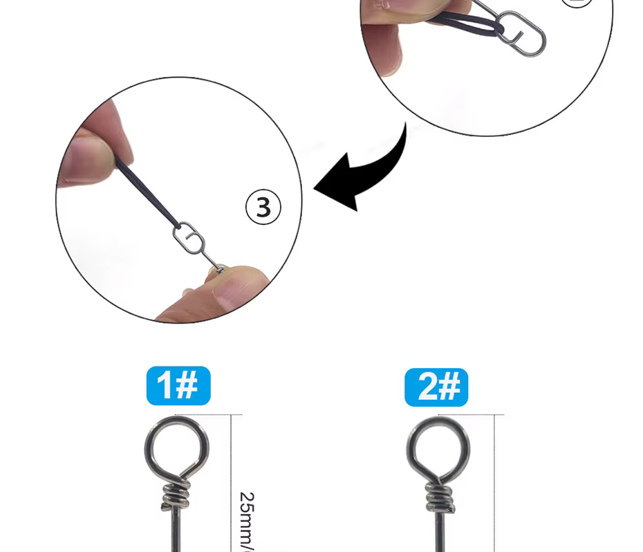 Conector rápido montado sobre el hilo de pescar