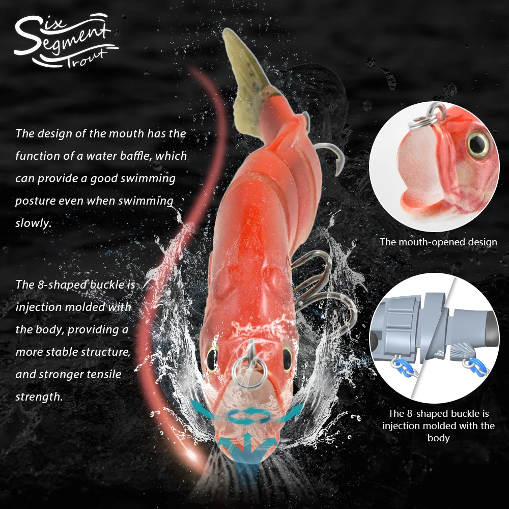 Swimbait multisegmentado cola blanda para carpa: cebo artificial - imagen 3