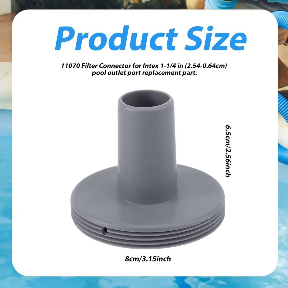 Conector de filtro PVC gris vista frontal