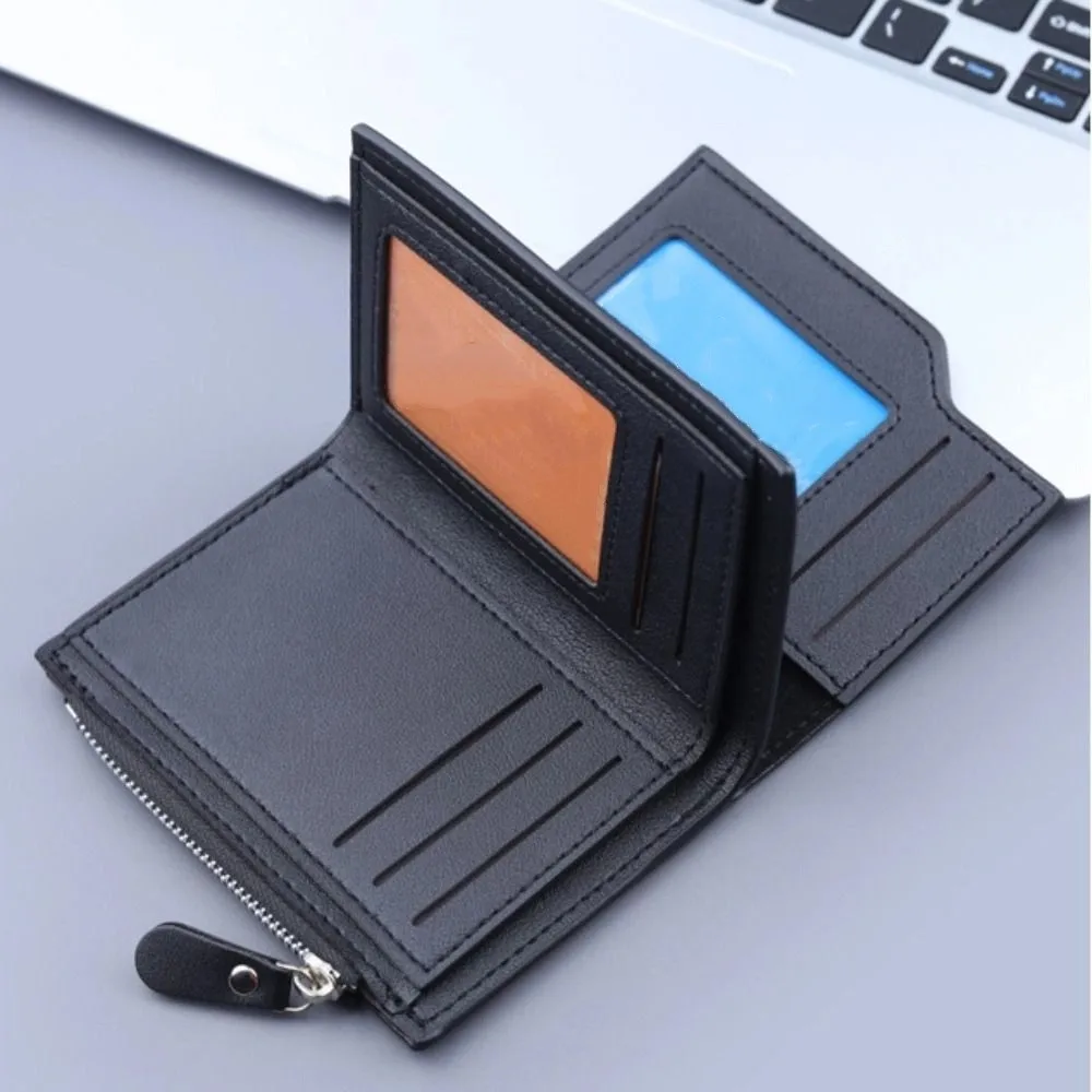 Cartera para hombre de cuero sintético con cierre y tarjetero - imagen 2