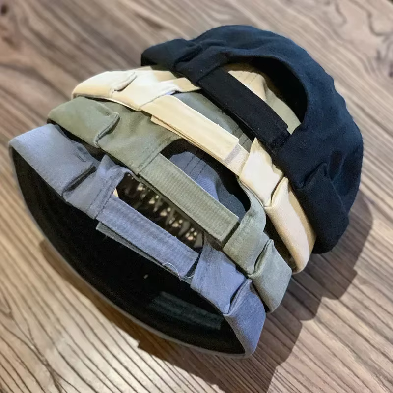 Gorro sin ala de melón algodón con bordado tiburón unisex para pesca