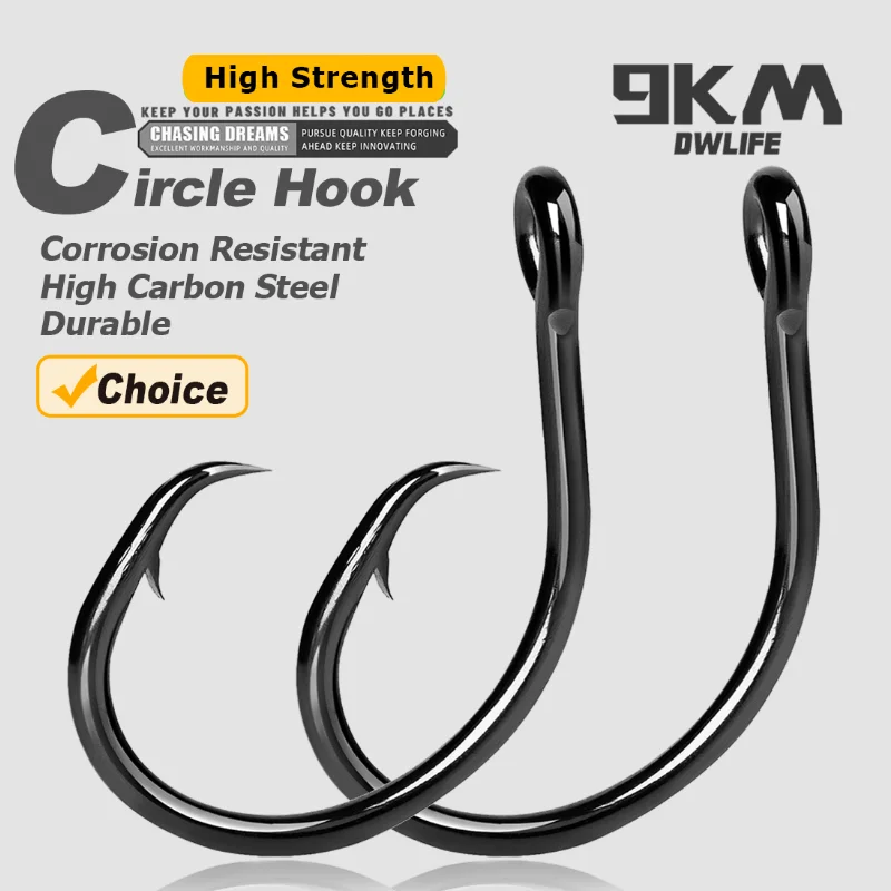 Anzuelos Marlin 5X Wide Gap – Acero al carbono para agua salada